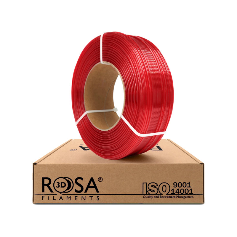 ReFill PET-G Standard hs Red Transparent 1,75mm 1kg Rosa3D